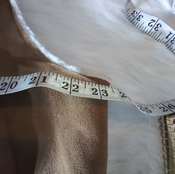 Westport 1962 long faux suede faux fur vest brown pockets XL - Picture 12 of 12